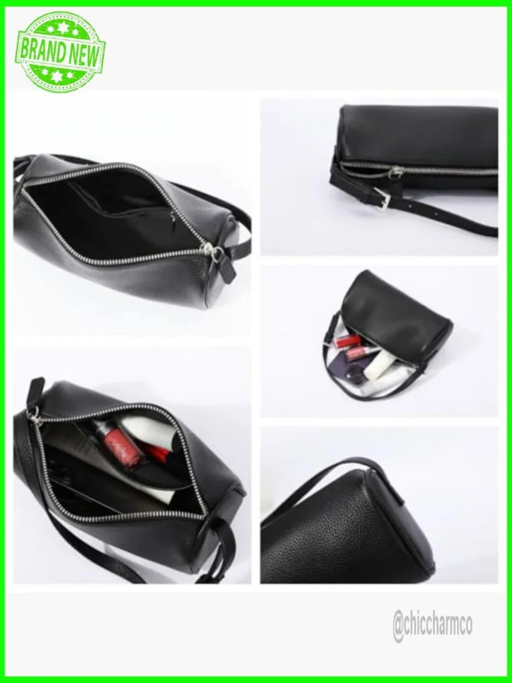 Genuine Leather Small Crossbody Hobo Bag Adjustable Strap